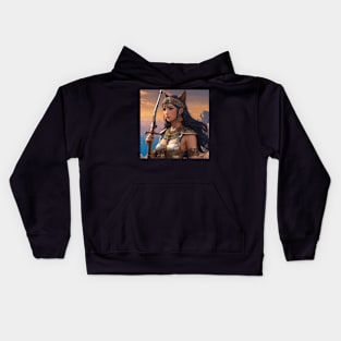 Ancient Turkish Woman Warrior (ABAKAY) Kids Hoodie